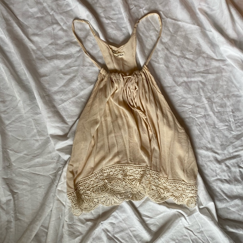 Cream eyelet crop top